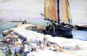Sobre el lago de Garda en el barco de San Viigilio John Singer Sargent Pinturas al óleo